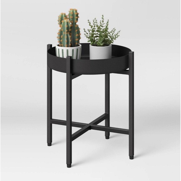 10" Iron Standing Planter Black Plant Stand - Threshold - New - Picture 3 of 4
